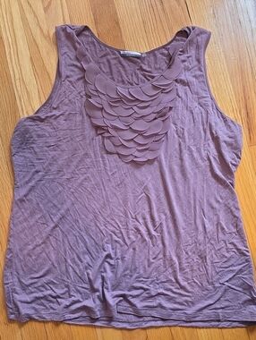 Dusty Mauve Scallop-Layer Front Tank